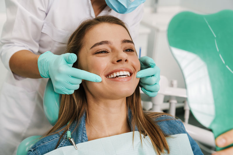 female at the dentist